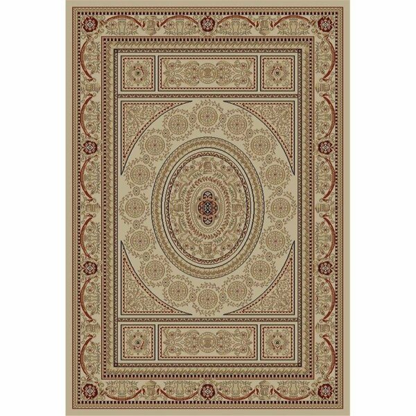 Concord Global Trading 3 ft. 11 in. x 5 ft. 7 in. Jewel Aubusson - Ivory 44124